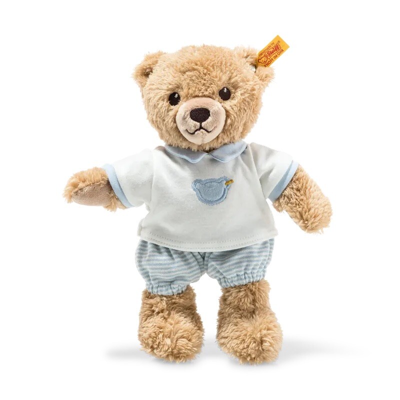 Steiff Sleep Well Bear, Blue pyjamas, New
