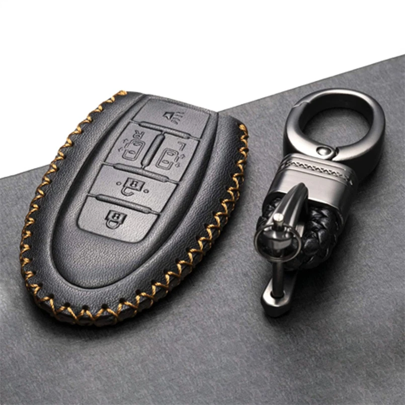 Leather Remote Start Car Key Case Fob Cover Shell For Nissan Quest 2011 - 2015 - Image 2 of 4