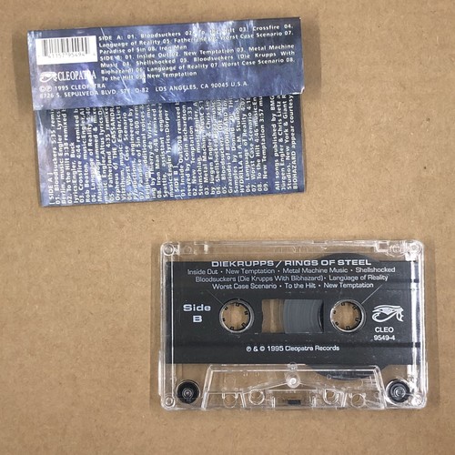 DIE KRUPPS Cassette Tape 90s Metal Industrial RINGS OF STEEL REMIXES BIOHAZARD - Picture 3 of 7