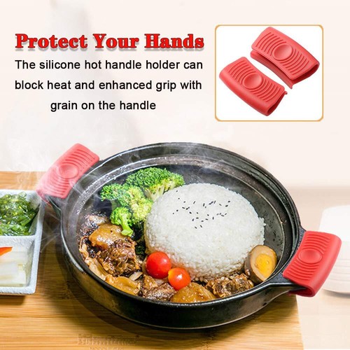 Silicone Hot Handle Holders, Potholders For Cast Iron Frying Pans, Silicone - Picture 3 of 7