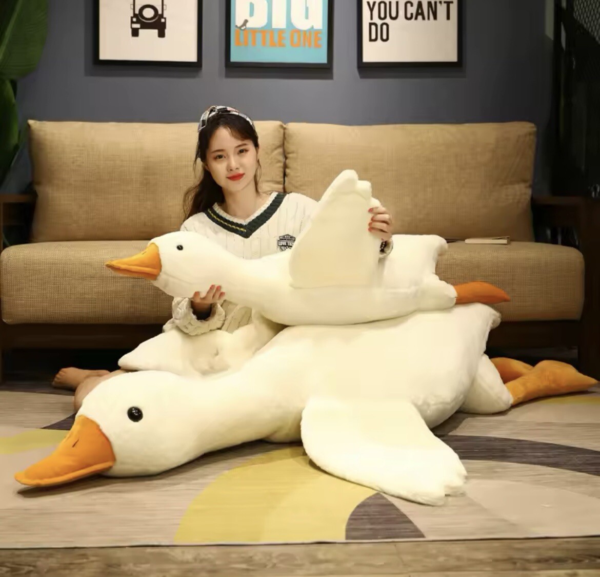 Giant White Duck/goose Plushie Toys Soft Stuffed Big Wings Goose Very Soft