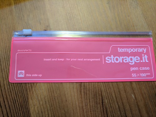 MARK'S JAPAN STORAGE.IT STATIONERY PENCIL PEN CASE 55x190mm ZIP LOCK DESIGN PINK - Bild 1 von 3