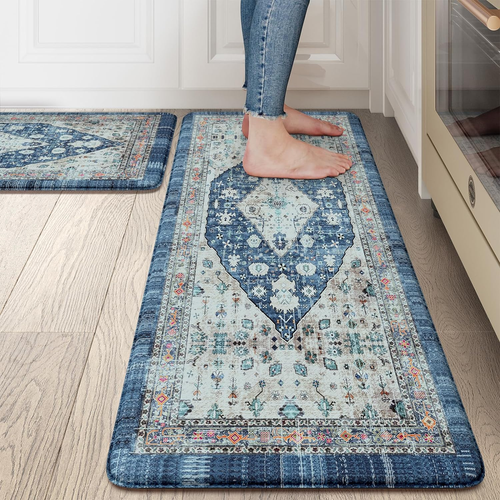 Boho Kitchen Rugs Set of 2 Non Skid Kitchen Mats for Floor Cushioned anti Fatigu - 第 9/12 張圖片