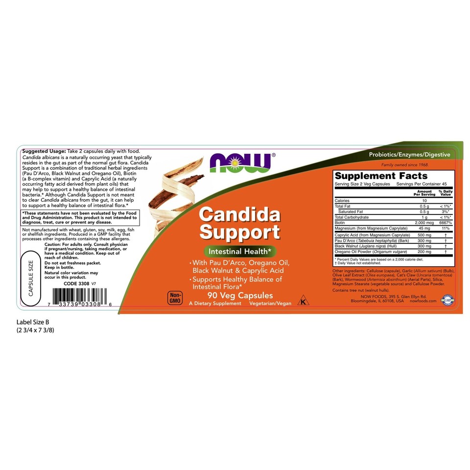 Candida Cleanse Detox 90 Vcaps Cat's Claw Garlic Olive Leaf Extract