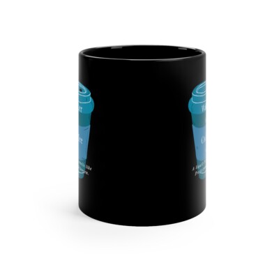 Water + Coffee Aqua Blue Cup 11oz Black Mug | eBay