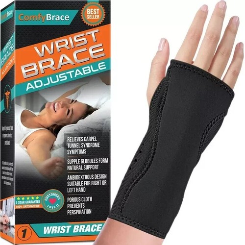 Comfy Brace Wrist Sleep Support Brace - Fits Both Hands - Carpel Tunnel Relief