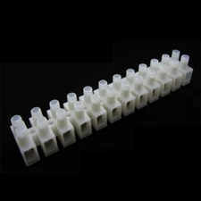 5 × White Screw Through Terminal Block 12 Position 8mm Pitch 20-12AWG 300V 30A