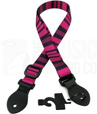 Pink Stripe 1" Classic Mandolin Uke Instrument Strap Genuine Leather Ends UKMade