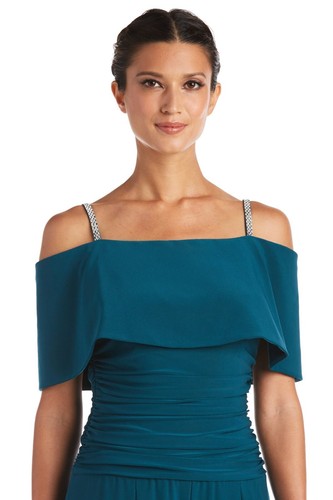 R&M Richard's Petite Women's Cold Shoulder Ruched Waist Jumpsuit - Wedding Guest - Picture 24 of 48