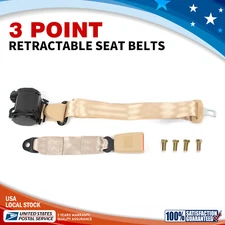 1X Retractable 3 Point Safety Seat Belt Straps Car Vehicle Adjustable Belt.