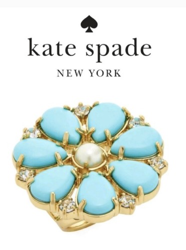 Kate Spade New York Azure Allure Ring Turquoise Multi Ring Size 6 New - Picture 11 of 12