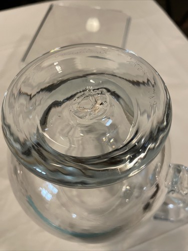 Vintage Glas mundgeblasen Krug klar signiert 1982 - Bild 5 von 15