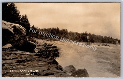 Chamberlain, ME: RPPC Ocean/Water/Landscape Vintage Maine Real Photo Postcard