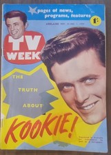 1959 Australian TV Week Edd Kookie Byrnes Cover - Col Joye Pin Up James Arness