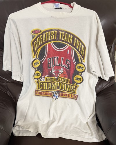 VTG NBA Chicago Bulls 1996 4X Champions Greatest Team Ever Starter T-Shirt M 