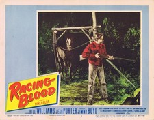 RACING BLOOD Original Lobby Card 5 Bill WIlliams Jean Porter Horse Racing 1954
