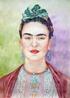 11,69 × 16,53" Young Frida Kahlo  watercolor SIGNED and DATED