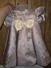 American Princess Girls Size 2T Fancy Flower Girl Tulle Pearls Dress Ivory/pink