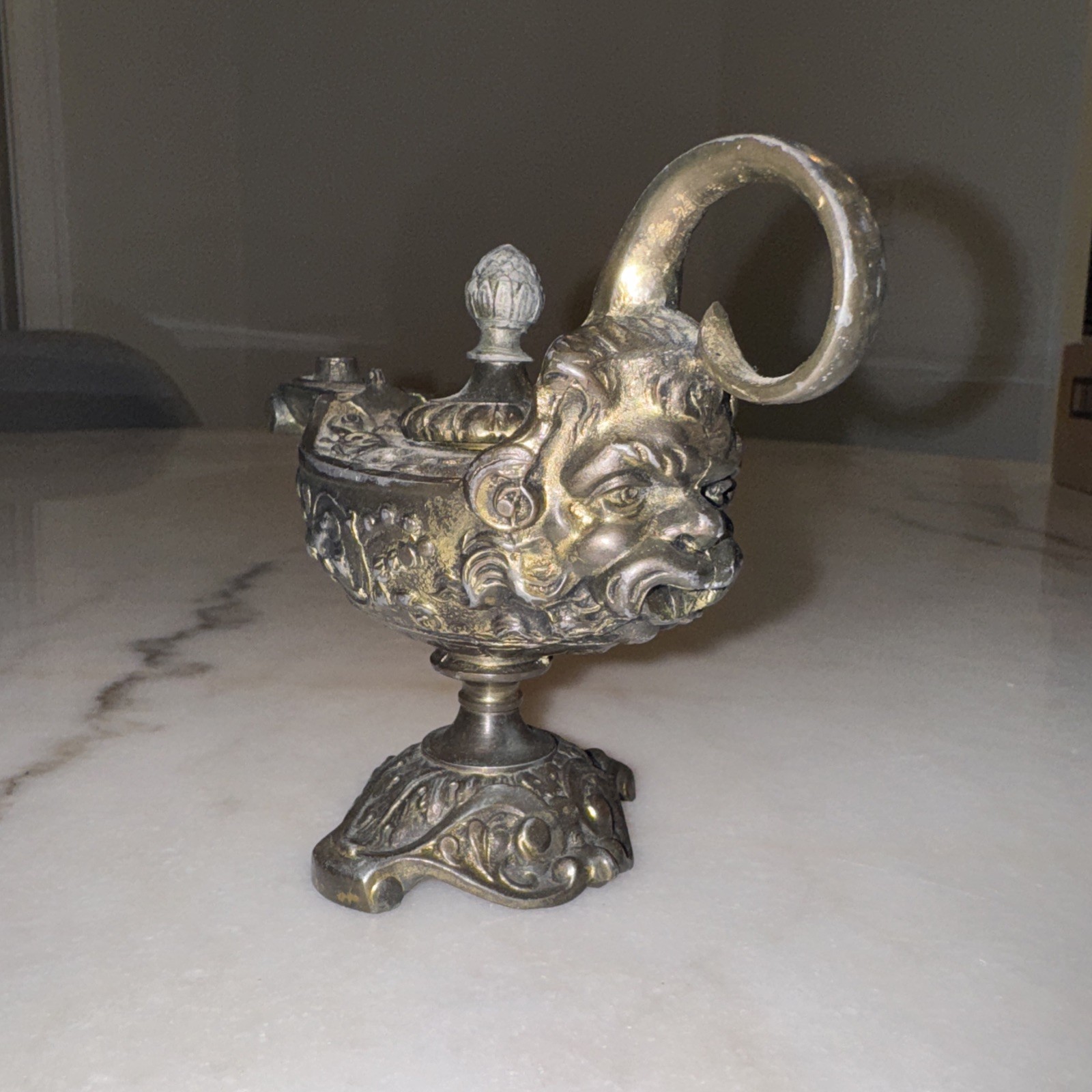 Aladdin Lamp Creature Head Ornate
