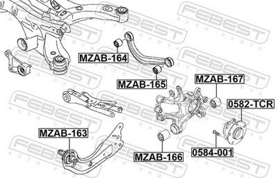Für FEBEST MZAB-165 REAR ROD BUSHING MAZDA TK48-28-480