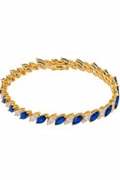 Latelita Viscountess Tennis Armband Saphir Gold