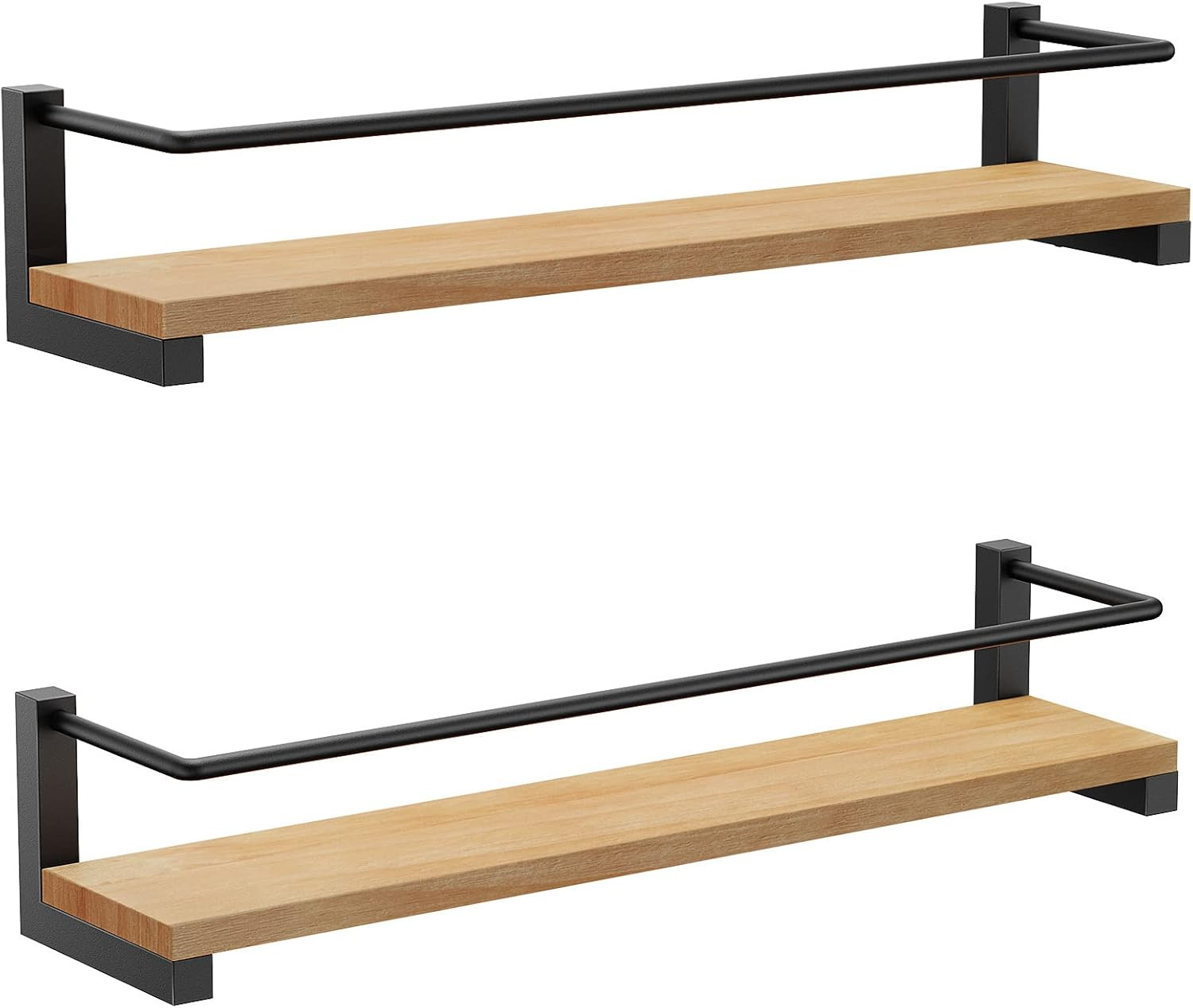 Organizer Mensole Cucina Legno Pino Set 2 | Porta Barattoli Parete