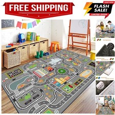 Car Rug Play Mat Great for Playing with Cars And Toys, Kid Playroom Carpet wi...