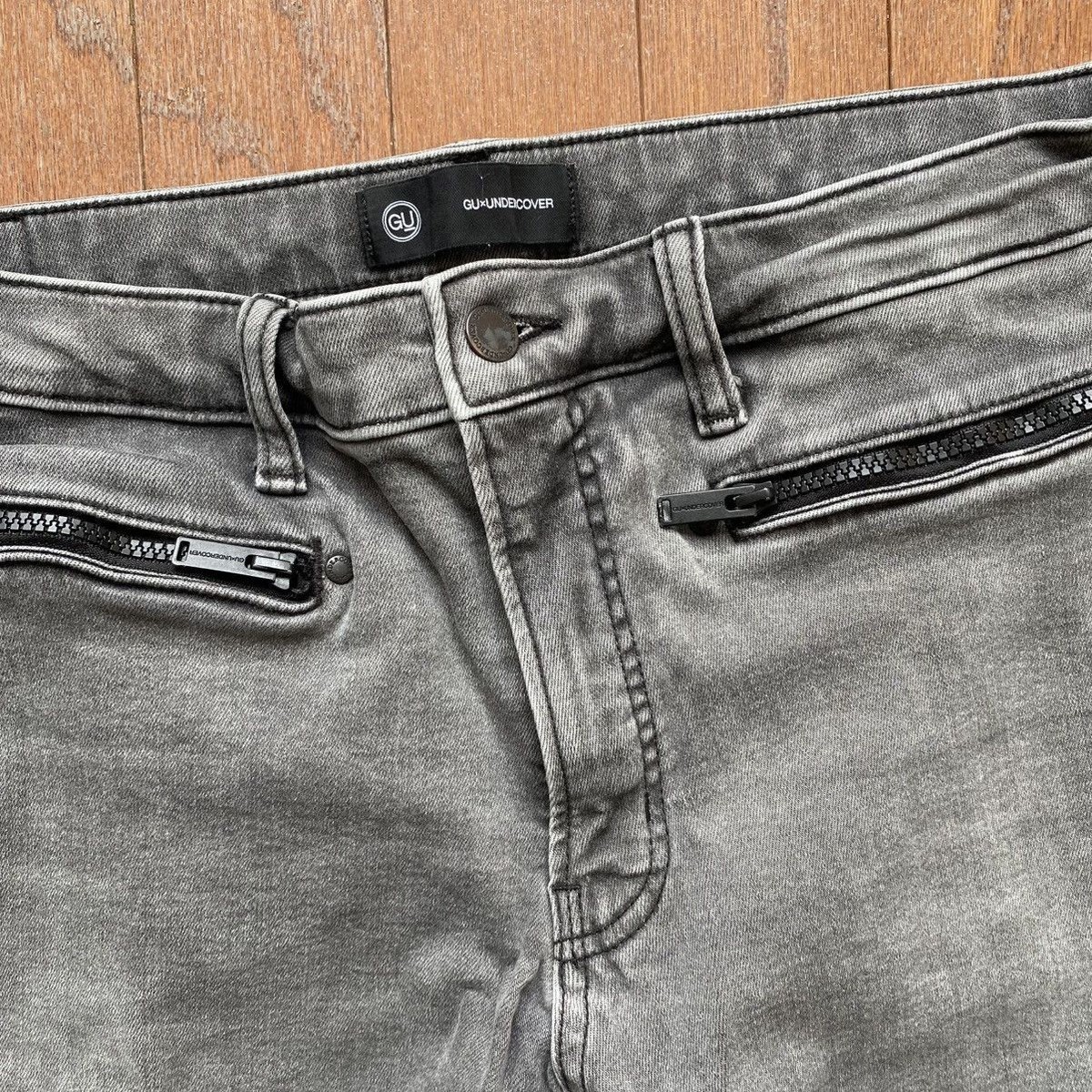Undercover x GU Distressed Gray Zipper Jeans Mens 34 x 30 | eBay