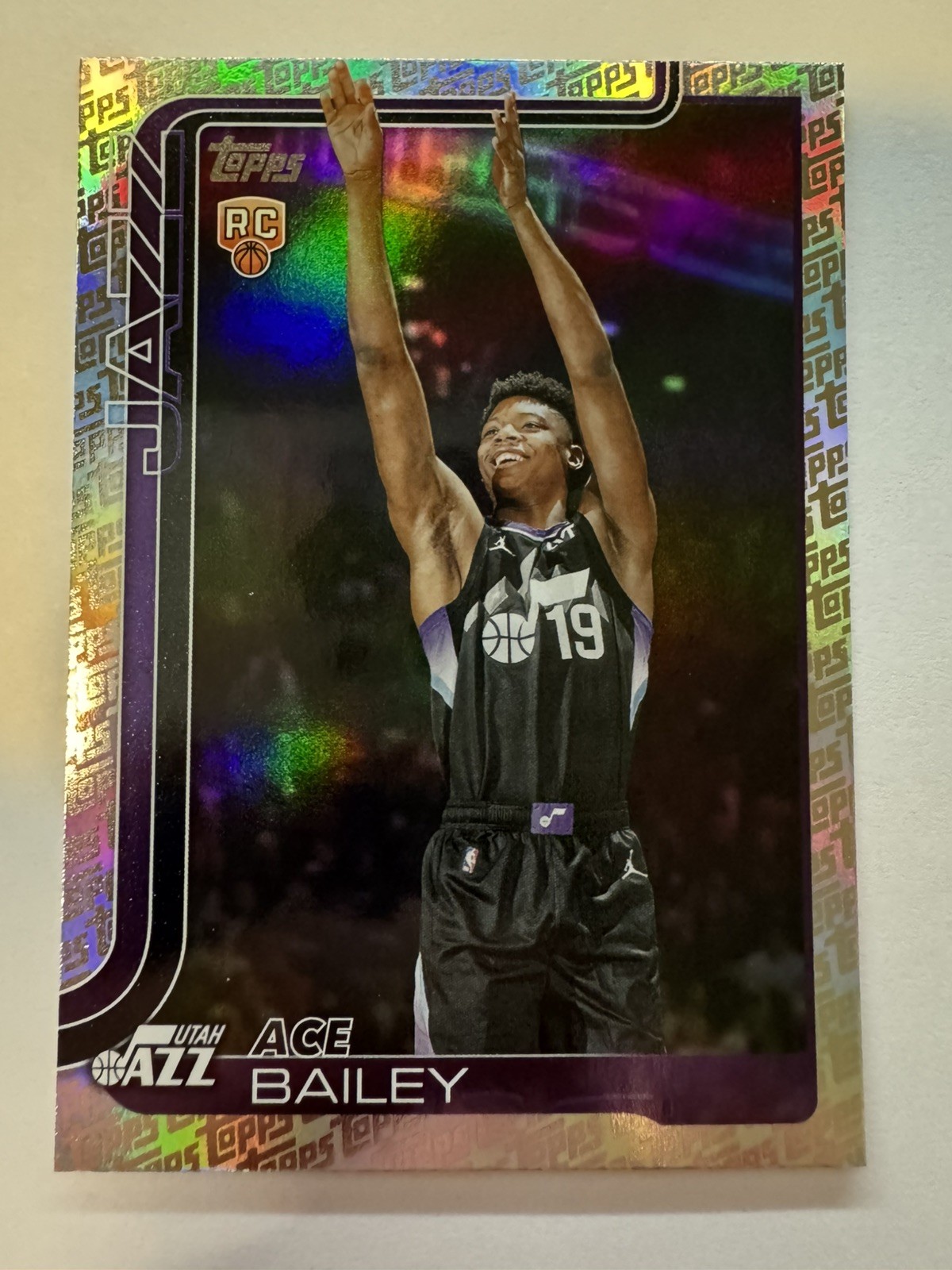 2025-26 Topps Ace Bailey RC TOPPS FOIL PATTERN #205 Jazz Fanatics Exclusive a