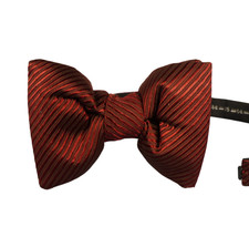 NWT TOM FORD Textured Maroon Solid Pre-Tied Silk Bow Tie ITALY 4"x 3"