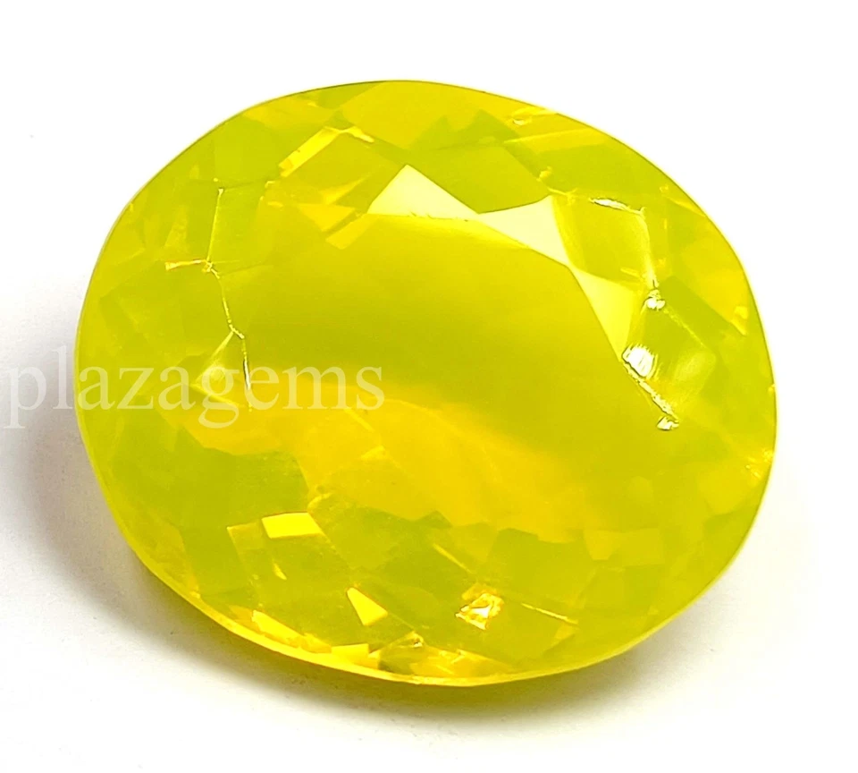 EGL Certified 95.30 Ct Lab Created Yellow Opal | Oval Cut Loose Stone 5ARI - Image 2 of 4