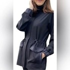 CABI Tuxedo Parka Jacket Black Sz L #4297 EUC