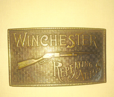 Winchester Repeating Arms Solid Brass Belt Buckle Western Americana