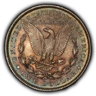 1896 $1 Morgan Silver Dollar - Rainbow Toning - BU - SKU-D7718