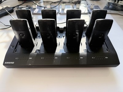 Shure MXWNCS8 8-Port Charging Station with 8 MXW6/C Z10 Transmitter Microphones