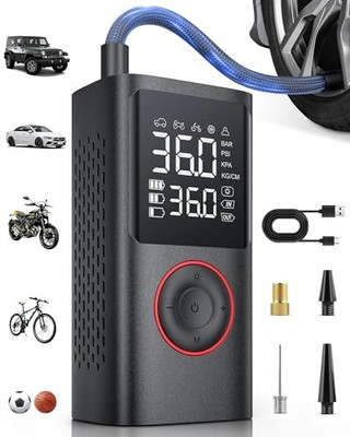 Akku Luftpumpe 150PSI Fahrradpumpe mit LED Auto-Stopp