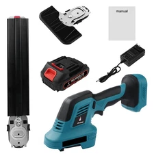 Cordless Hedge Trimmer 2-in-1 Handheld Electric Grass Cutter Shrub Shears +Bat