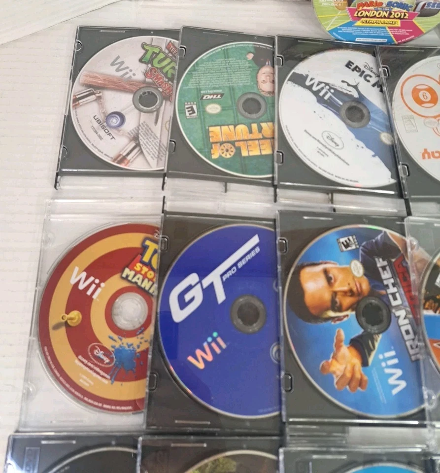 Lote de 20 Videojuegos Nintendo Wii Solo Disco Mario Disney Transformers TMNT LEER Foto 2 de 4