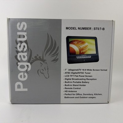 Pegasus ST07-B  7'' Digital Retro Gaming TV LCD Flat Screen w Remote Battery PWR