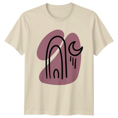 Boho Abstrakt Regenbogen Mond Kunst T-Shirt Boho Minimalistisch Ästhetisch Abstrakt Kunst