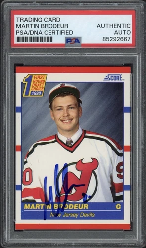 1990 Score Martin Brodeur Rookie RC #439 PSA/DNA Authentic Auto HOF Devils