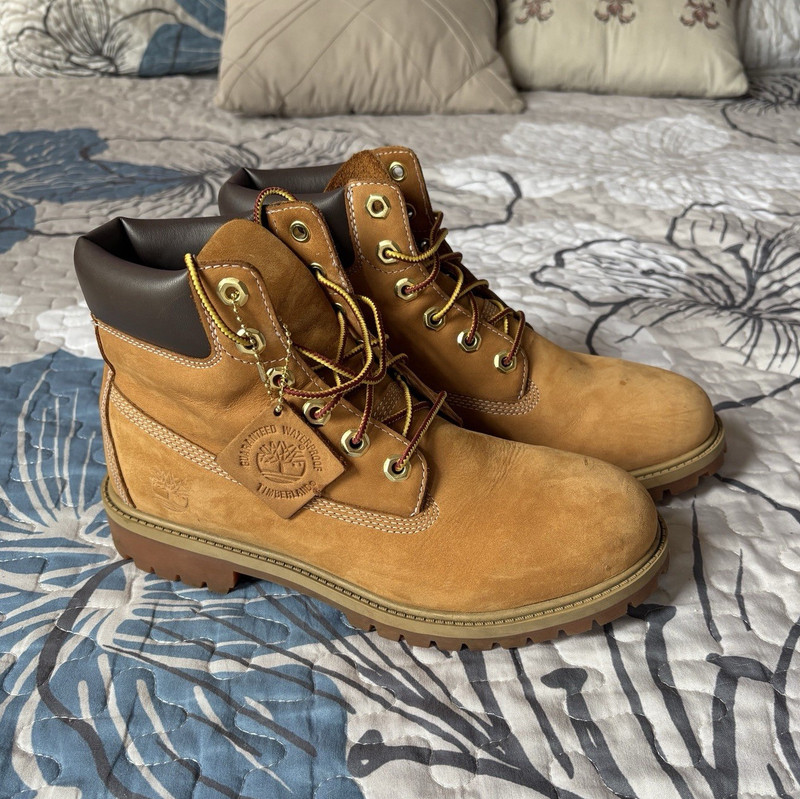Timberland Boys Brown Lace-Up Ankle Boots Round Toe Solid Casual US 7