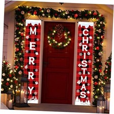 Merry Christmas Banner, Xmas Door Welcome Banner Christmas Hanging Porch