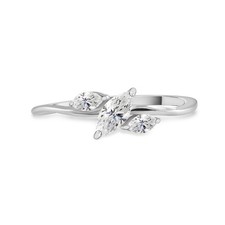 0.40 Ct Natural SI/H Marquise Cut Diamond Engagement Ring 18k White Solid Gold