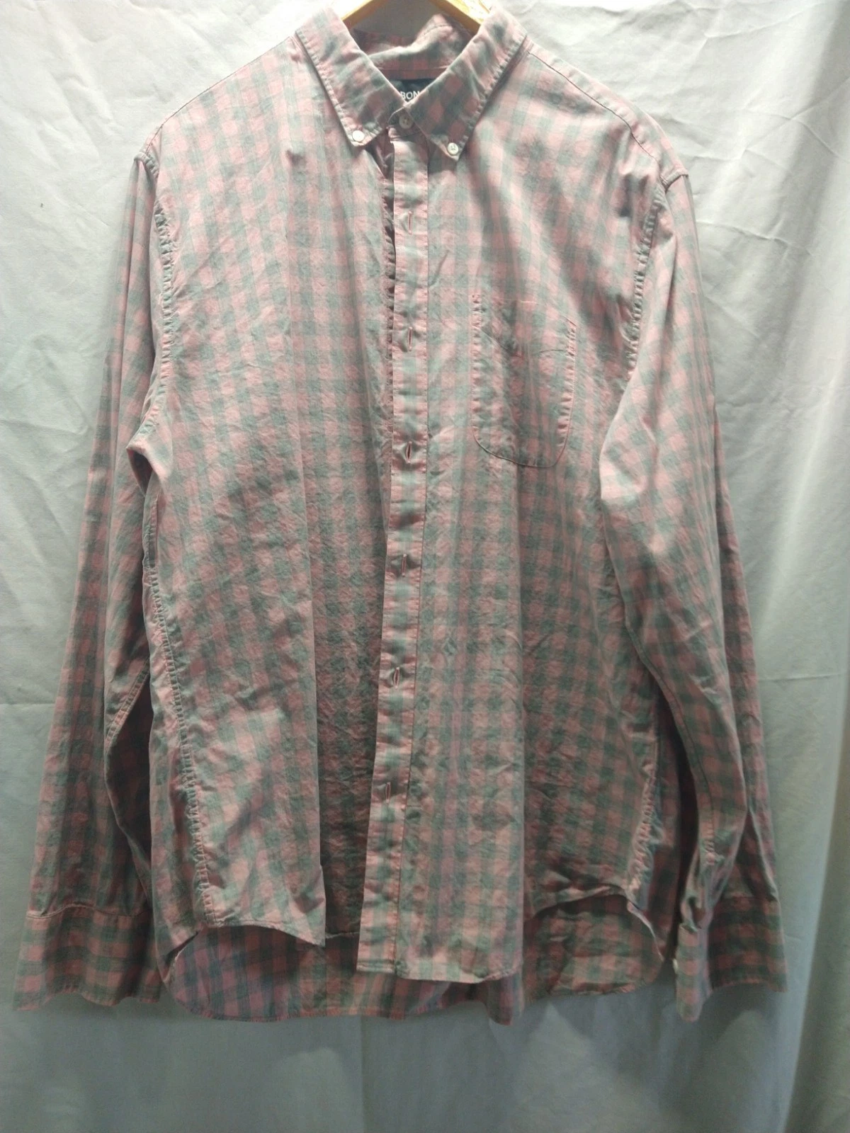 Bonobos Shirt Mens Slim Fit Pink Gingham Long Sleeve XL Spring Gorpcore