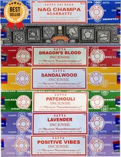 Incense Gift Set Nag Champa, Super Hit, Dragon's Blood, Lavender, 15G