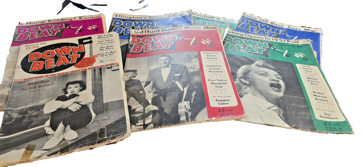 Downbeat Magazines Lot of 67 1951-1954 Sinatra Basie Ellington