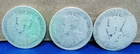 Lot of 3 Canadian George V Junk 80% Silver Quarters