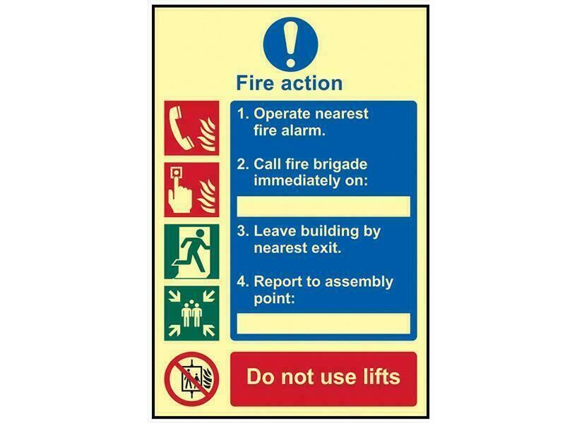 Scan Fire Action Procedure - Photoluminescent 200 X 300Mm SCA0202