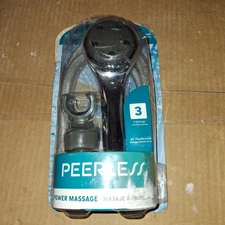 Peerless Power Massage Shower Head wand 3 Spray 60" hose new/open box